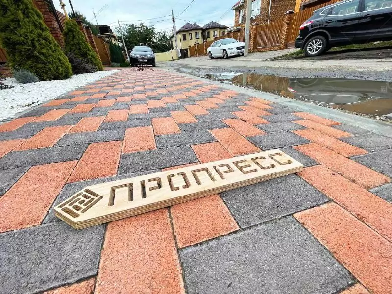 Тротуарная плитка Кирпичик Чёрный, фактура гладкий, гранитная, мрамор, высота 40 мм, 60 мм, 80 мм-37
