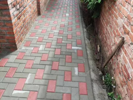 Тротуарная плитка Кирпичик Красный, фактура гладкий, гранитная, мрамор, высота 40 мм, 60 мм, 80 мм-8