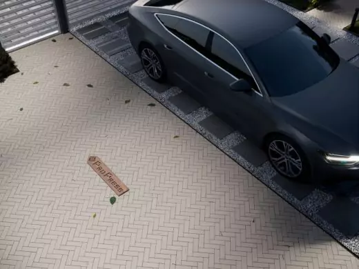 Тротуарная плитка Паркетик 180х60 Белый, фактура гладкий, гранитная, мрамор, высота 40 мм-2